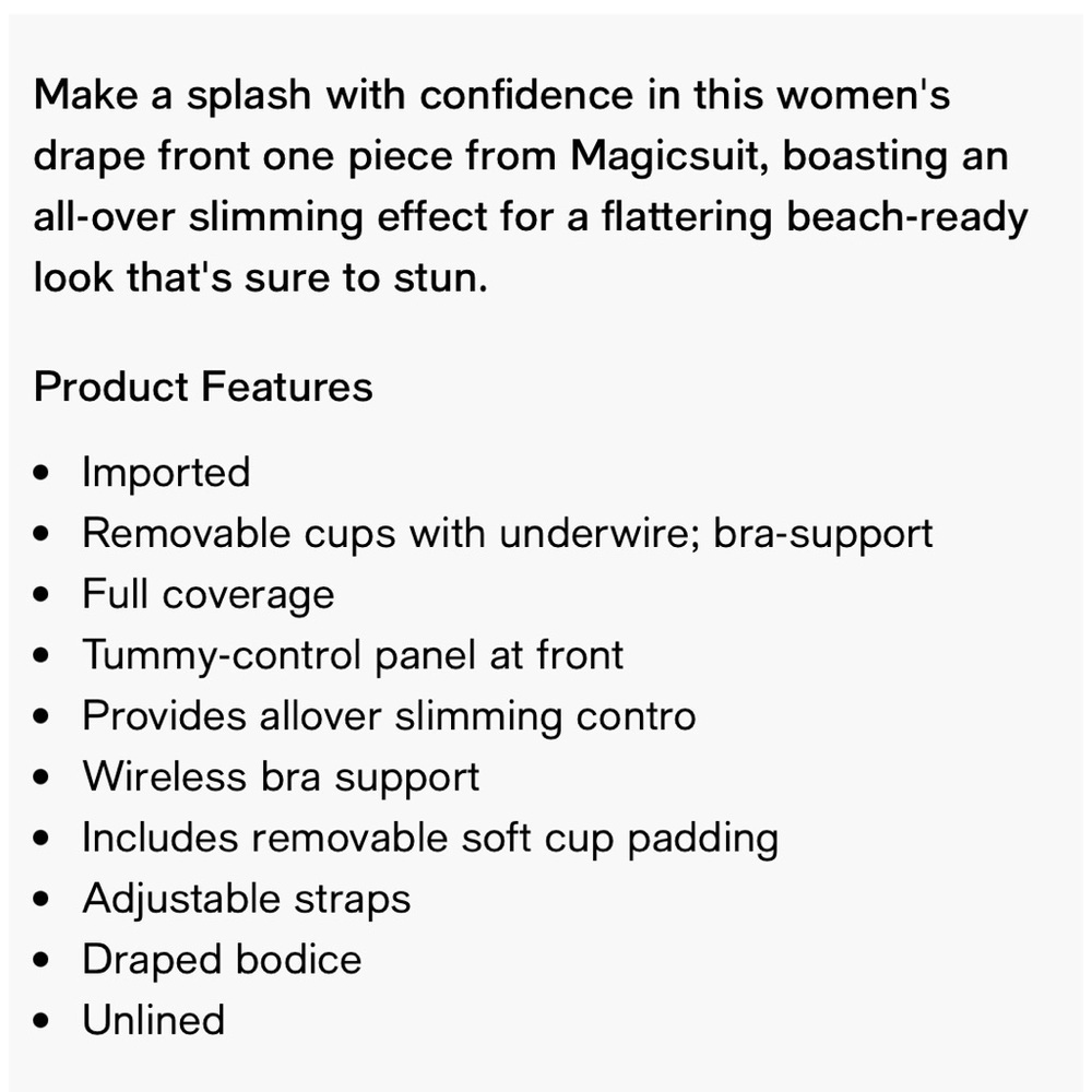 NWT $158 Magicsuit Women's Draped One-Piece Swimsuit Size 16 black and blue palm - Picture 9 of 9
